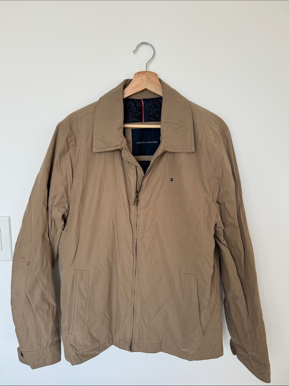 Tommy Hilfiger Men's Tan Lightweight Zip Jacket